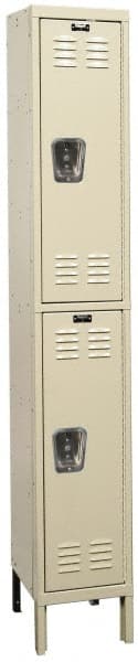 Hallowell - 2 Door, 2 Tier, Premium Wardrobe Lockers - USA Tool & Supply