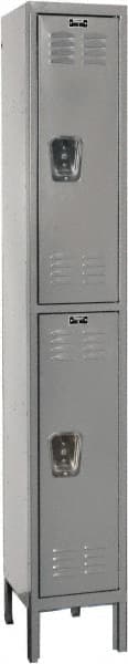 Hallowell - 2 Door, 2 Tier, Premium Wardrobe Lockers - USA Tool & Supply