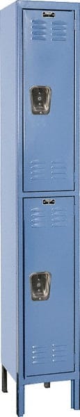 Hallowell - 2 Door, 2 Tier, Premium Wardrobe Lockers - USA Tool & Supply