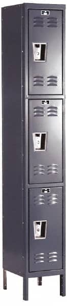 Hallowell - 3 Door, 3 Tier, Premium Wardrobe Lockers - USA Tool & Supply