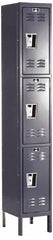 Hallowell - 3 Door, 3 Tier, Premium Wardrobe Lockers - USA Tool & Supply