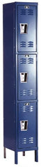 Hallowell - 3 Door, 3 Tier, Premium Wardrobe Lockers - USA Tool & Supply