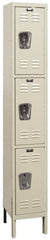 Hallowell - 3 Door, 3 Tier, Galvanite Corrosion Resistant Wardrobe & Box Lockers - USA Tool & Supply