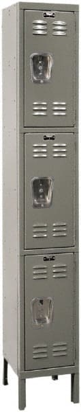 Hallowell - 3 Door, 3 Tier, Premium Wardrobe Lockers - USA Tool & Supply