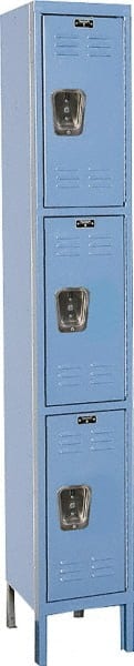 Hallowell - 3 Door, 3 Tier, Premium Wardrobe Lockers - USA Tool & Supply