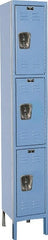 Hallowell - 3 Door, 3 Tier, Premium Wardrobe Lockers - USA Tool & Supply