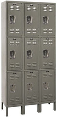 Hallowell - 3 Door, 1 Tier, Premium Wardrobe Lockers - USA Tool & Supply