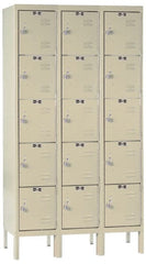 Hallowell - 15 Door, 5 Tier, Premium Box Lockers - USA Tool & Supply
