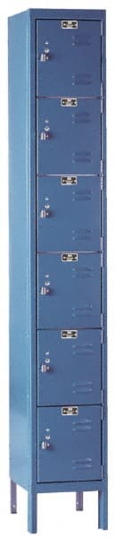 Hallowell - 6 Door, 6 Tier, Premium Box Lockers - USA Tool & Supply