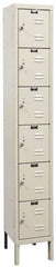 Hallowell - 6 Door, 6 Tier, Galvanite Corrosion Resistant Wardrobe & Box Lockers - USA Tool & Supply