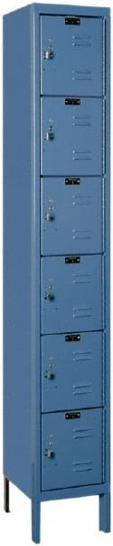 Hallowell - 6 Door, 6 Tier, Premium Box Lockers - USA Tool & Supply