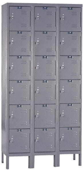 Hallowell - 18 Door, 6 Tier, Premium Box Lockers - USA Tool & Supply