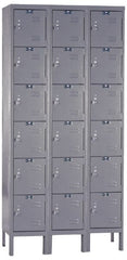Hallowell - 18 Door, 6 Tier, Premium Box Lockers - USA Tool & Supply