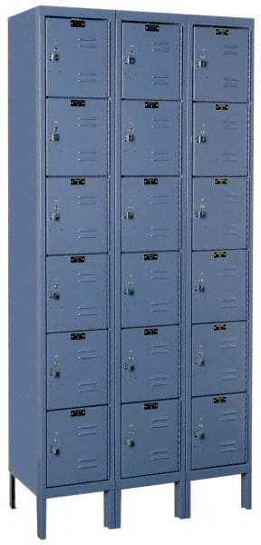 Hallowell - 18 Door, 6 Tier, Premium Box Lockers - USA Tool & Supply