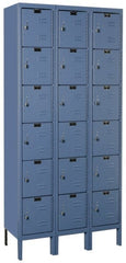Hallowell - 18 Door, 6 Tier, Premium Box Lockers - USA Tool & Supply