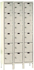 Hallowell - 18 Door, 6 Tier, Premium Box Lockers - USA Tool & Supply