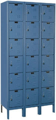 Hallowell - 18 Door, 6 Tier, Premium Box Lockers - USA Tool & Supply