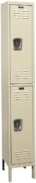 Hallowell - 2 Door, 2 Tier, Premium Wardrobe Lockers - USA Tool & Supply