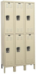 Hallowell - 6 Door, 2 Tier, Premium Wardrobe Lockers - USA Tool & Supply