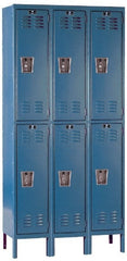 Hallowell - 6 Door, 2 Tier, Premium Wardrobe Lockers - USA Tool & Supply