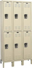 Hallowell - 6 Door, 2 Tier, Premium Wardrobe Lockers - USA Tool & Supply