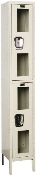 Hallowell - 2 Door, 2 Tier, Safety-View Wardrobe Lockers - USA Tool & Supply