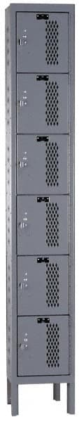 Hallowell - 6 Door, 6 Tier, Heavy-Duty Ventilated Wardrobe & Box Lockers - USA Tool & Supply