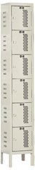 Hallowell - 6 Door, 6 Tier, Heavy-Duty Ventilated Wardrobe & Box Lockers - USA Tool & Supply