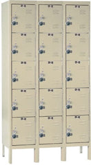 Hallowell - 15 Door, 5 Tier, Ready-Built Wardrobe & Box Lockers - USA Tool & Supply