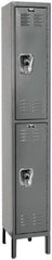 Hallowell - 2 Door, 2 Tier, Ready-Built Wardrobe & Box Lockers - USA Tool & Supply