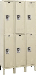Hallowell - 6 Door, 2 Tier, Ready-Built Wardrobe & Box Lockers - USA Tool & Supply
