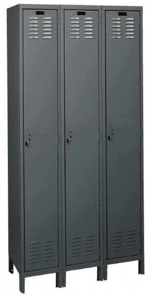 Hallowell - 3 Door, 1 Tier, ValueMax Wardrobe Lockers - USA Tool & Supply