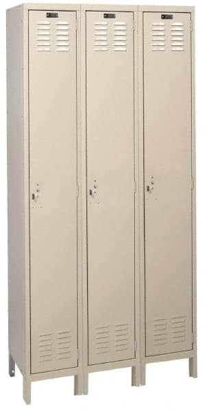 Hallowell - 3 Door, 1 Tier, ValueMax Wardrobe Lockers - USA Tool & Supply