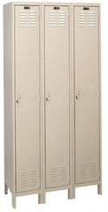Hallowell - 3 Door, 1 Tier, ValueMax Wardrobe Lockers - USA Tool & Supply
