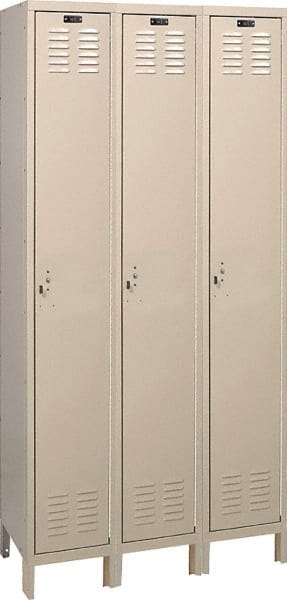 Hallowell - 3 Door, 1 Tier, ValueMax Wardrobe Lockers - USA Tool & Supply