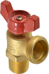 B&K Mueller - 1/2" Pipe, Brass, MNPT, SWT x GHT End Connection, Boiler Drain Valve - 125 psi WOG Rating, Wing Tee Handle - USA Tool & Supply