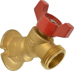 B&K Mueller - 1/2" Pipe, Brass Sillcock - Tee Handle, FNPT x GHT End Connections, 125 psi WOG Rating - USA Tool & Supply