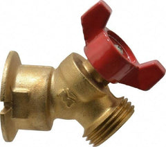 B&K Mueller - 3/4" Pipe, Brass Sillcock - Tee Handle, FNPT x GHT End Connections, 125 psi WOG Rating - USA Tool & Supply