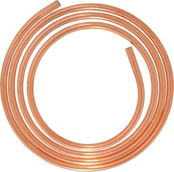Mueller Industries - 1/2 Inch Outside Diameter x 10 Ft. Long, Copper Round Tube - 0.43 Inch Inside Diameter, 0.035 Inch Wall Thickness, Alloy 122 - USA Tool & Supply