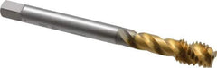 OSG - 7/16-14 UNC 3 Flute 2B Modified Bottoming Spiral Flute Tap - Vanadium High Speed Steel, TiN Finish, 100mm OAL, Right Hand Flute, Right Hand Thread - USA Tool & Supply