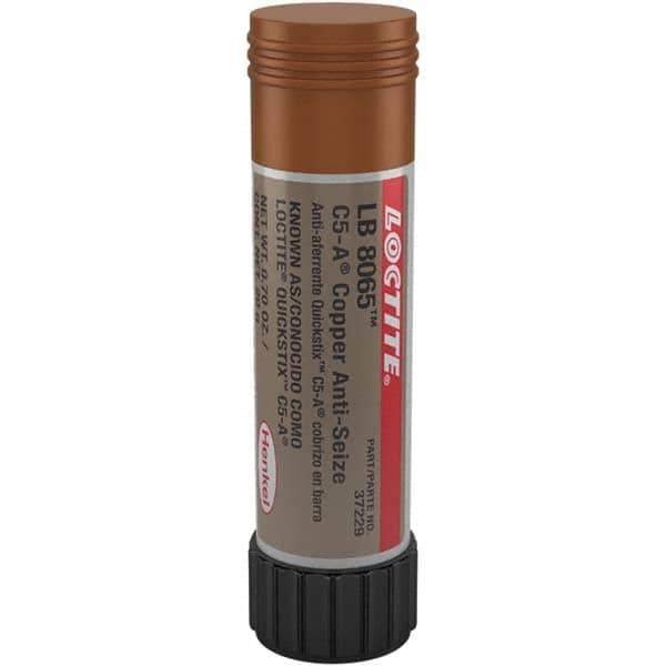 Loctite - 20 Gram Stick High Temperature Anti-Seize Lubricant - Copper, -20 to 1,800°F, Copper Colored, Water Resistant - USA Tool & Supply