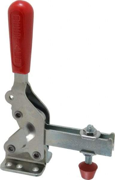 De-Sta-Co - 1,000 Lb Holding Capacity, Vertical Handle, Manual Hold Down Toggle Clamp - 64° Handle Movement, 76° Bar Opening, U-Bar, Flanged Base, Electro-Plated Zinc, Carbon Steel - USA Tool & Supply