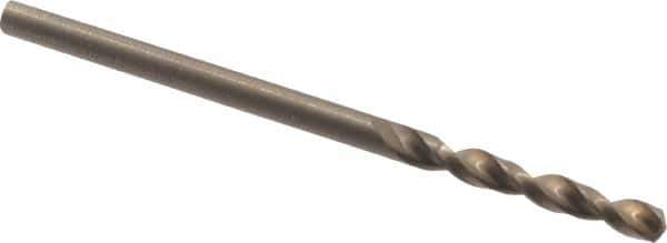 Cleveland - #40 135° Parabolic Flute Cobalt Screw Machine Drill Bit - Oxide/Gold Finish, Right Hand Cut, 13/16" Flute Length, 1-13/16" OAL, Split Point, Straight Shank - USA Tool & Supply