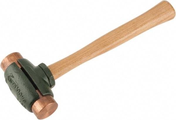 Garland - 3-1/2 Lb Head 1-1/2" Face Copper Split Head Hammer - Wood Handle - USA Tool & Supply