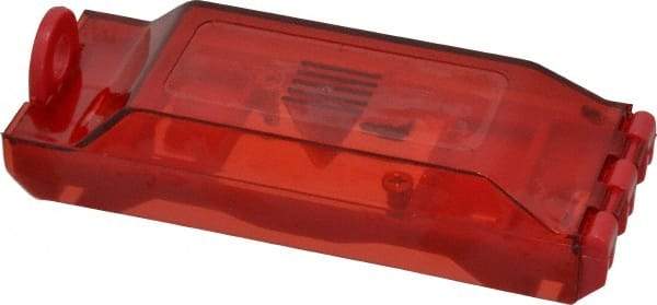 Master Lock - 9/32 Wide, Polycarbonate Wall Switch Lockout - 4-1/2" Lockout Length, 1" Lockout Thickness, 1 Padlock, 1 Circuit, Includes Labels, English/French/Spanish - USA Tool & Supply