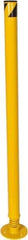 Vestil - 2-1/2" Diam x 42" High, Yellow Steel Spring Bollard - 6" Wide x 6" Long Mounting Plate, 19 Lb - USA Tool & Supply