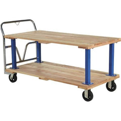 Vestil - 1,600 Lb Capacity Hardwood Platform Truck - Hardwood Deck, 30" OAW - USA Tool & Supply