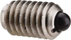 Gibraltar - 3/8-16, 5/8" Thread Length, 0.11" Plunger Projection, Stainless Steel Threaded Spring Plunger - 0.186" Max Plunger Diam, 0.625" Plunger Length, 4.5 Lb Init End Force, 18.5 Lb Final End Force - USA Tool & Supply