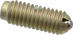 Gibraltar - 10-32, 0.093" Ball Diam, 33/64" Body Length, 0.025" Max Ball Reach, Threaded Ball Plunger - Steel Body, Steel Ball, 2 Lb Initial End Force, 5 Lb Final End Force, Locking Element - USA Tool & Supply
