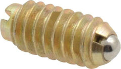 Gibraltar - 1/4-20, 0.125" Ball Diam, 17/32" Body Length, 0.035" Max Ball Reach, Threaded Ball Plunger - Steel Body, Steel Ball, 4 Lb Initial End Force, 12 Lb Final End Force, Locking Element - USA Tool & Supply
